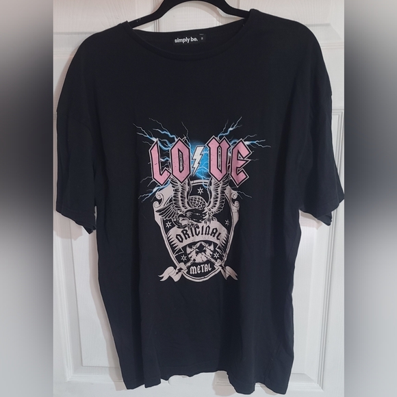 simply be black graphic tee size 18 uk - Picture 1 of 2